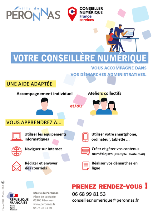 Prenez rendez-vous avec votre conseiller numérique au 06 68 99 81 53.